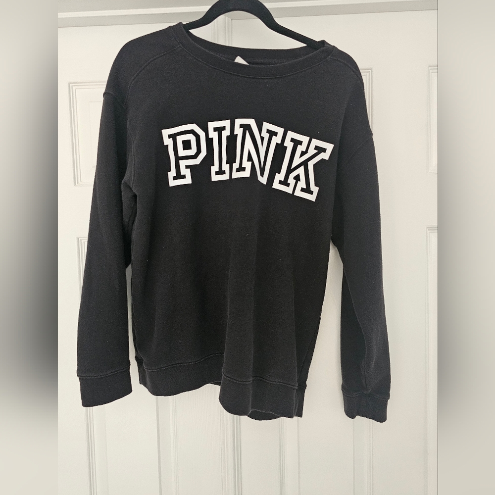 Pink Size Med Black Sweatshirt